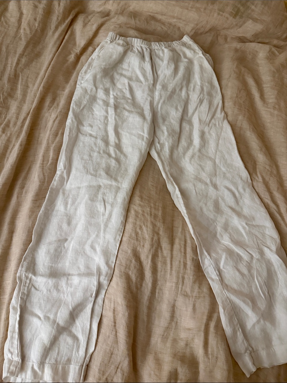 Enza Costa White Linen Everywhere pants